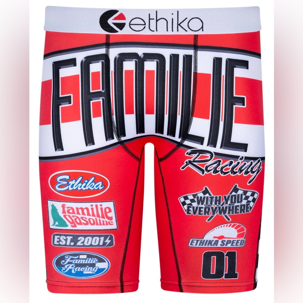 ethika Red White Racing Logo Boxer Briefs